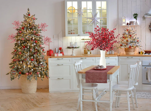 Feitore 6 Pack 17" Frosted Red Berry Stems, Long Artificial Snowy Christmas Berries Picks Winter Holly Berry Branches