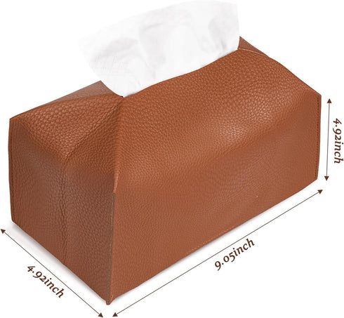 JTYKUYR Countertop, Tissue Box Holder Rectangular Modern PU Leather Facial Tissue for Bathroom, Kitchen, Bedroom