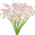 Mandy's PU Light Pink Calla Lily Artificial Flowers, 20 Stems 13.5in Faux Realistic Centerpiece DIY Bridal Bouquet