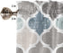 Valances Curtains for Living Room, Retro Blue Moroccan Geometric Pattern Semi Sheer Valance, 42''x12''