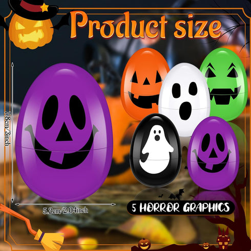 Libima 200 3" Pcs Easter Eggs Plastic Eggs with Ghost Easter Skull Empty Bulk Fillable for Egg Hunt Party Favors Basket