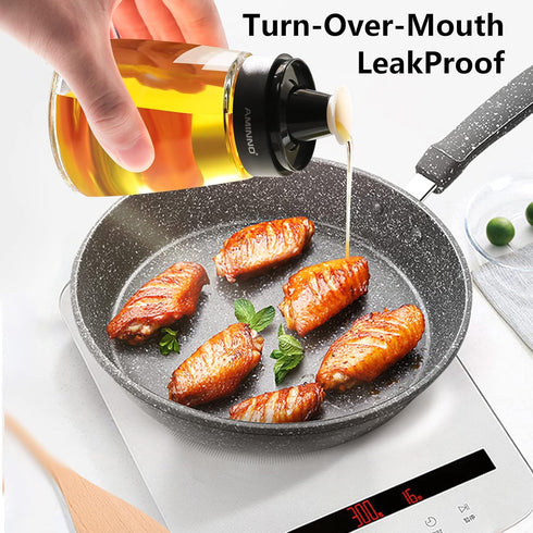 5.5oz Oil and Vinegar Cruets, 2 Pack Glass Dispenser Bottles for Cooking, Leakproof and Drip Free Spouts