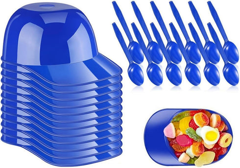 Baseball Helmet Ice Cream Snack Bowl Set, 12 Pack Mini Ice Cream Dessert Cups for Birthday Party Supplies