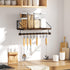 Alsonerbay Floating Shelf Wall-Mounted, Coffee Bar Shelf with Hooks and Towel Bar, Kitchen Shelves for Organizing