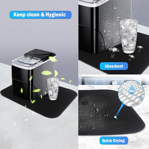 Absorbent Mat for Ice Makers Countertop, Dish Drying Mat for Kitchen Appliance, Sliding Mat for Ice Maker
