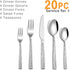 Hammered Silverware Set, HaWare 20-Piece Stainless Steel Flatware Set for 4, Eating Utensils Tableware Cutlery Set for Kitchen Hotel Restaurant Party, Mirror Polished - Dishwasher Safe by HaWare