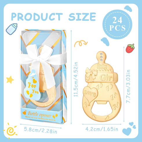 24 24) PCS Baby Bottle Opener Favors Baby Boy Shower Party Favors Baby Boy Shower Gifts Decorations Souvenirs for Guest