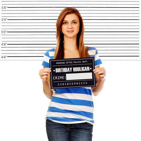 BLUE PANDA 25 Pack Bachelorette Mugshot Signs with Height Chart - Party Decorations