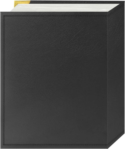 Pioneer Photo Albums 100 Pocket Photo Album, Gray, Sewn Leatherette Cover with Brass Corner Accents for 4 by 6-Inch