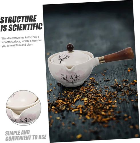 Vintage Kung Fu Teapot - Exquisite Traditional Flower Pattern Porcelain Tea Kettle, Classic Tea Infuser for Loose Tea,