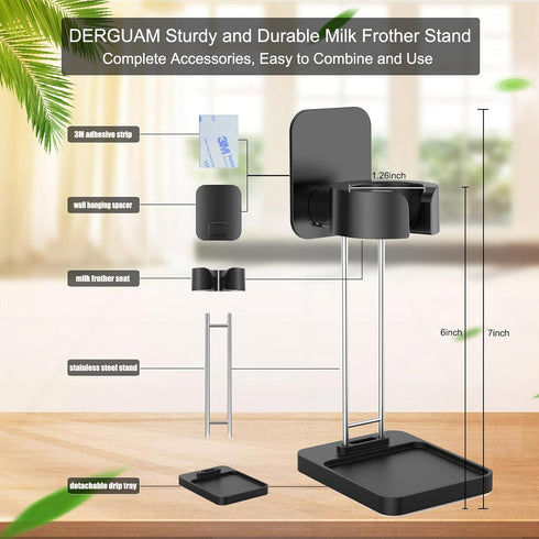 DERGUAM Milk Frother Stand for Milk Frothers, Durable and Stable Stainless Steel Frother Stand, [Standing