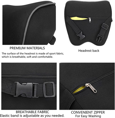 Tension,100% Car Seat Neck Pillow, Headrest Cushion Relieve Neck Pain for & Muscle Memory Foam Neck Support Head Pillow