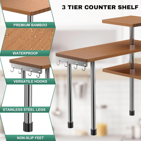 Counter Countertop 3 Counter 4 Counter, ZHWS Bathroom Organizer Corner Shelf Adjustable Tier Corner Shelf Kitchen