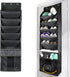 3in1 5 Over The Door Shoe Organizer with Slanted Compartments,Removable Storage Bin & Transparent Pockets,Thickened