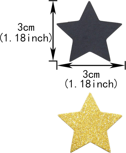 Glitter Five Stars Table Confetti Decor, Black Gold Wild One 1st Birthday Graduation Party Twinkle Stars Sequins