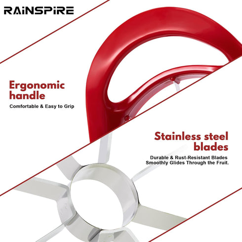 Rainspire 8 8 Apple Cutter Slices, Blade Apple Slicer and Corer, Apple Corer Tool with Stainless Steel Blades, Super