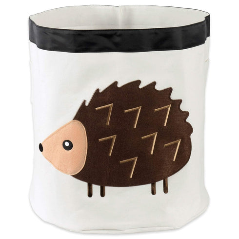 Collapsible Storage Bin Basket for Bedroom, Nursery, Playroom, 17x18" Diameter - Hedgehog