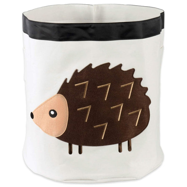 Collapsible Storage Bin Basket for Bedroom, Nursery, Playroom, 17x18" Diameter - Hedgehog