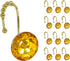 Sunlit Luxury Design Round Yellow Diamond Crystal Gem Bling Shower Curtain Hooks, Rust Proof Metal Rings - 12 Pack