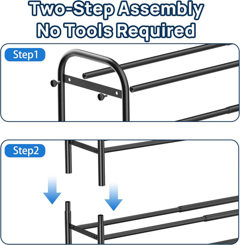 4 Closet, ENJOYBASICS Expandable Shoe Rack, Tier Adjustable Shoe Organizer Shelf for Black Metal Free Standing Shoe