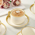 8oz Set, Set 4, LETAOTAO Cappuccino Cups with Saucers, Ceramic Coffee Cups with Saucers Latte Art Coffee Mugs with Gold