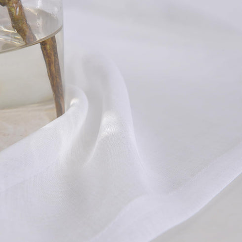 MYSTIC-HOME Sheer Curtains White 45 Inch Length, Set of 2 Rod Pocket Voile Drapes for Living Room, Bedroom
