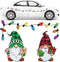 Christmas Reflective Car Magnets, 20PCS Magnet Stickers Set with Gnomes and Colorful Bulb Lights