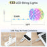 66ft 133 200+ Globe String Lights, LED RGB Color Changing String Fairy Lights, Smart APP & IR Remote Control, Scene