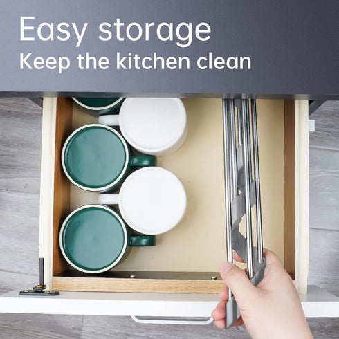 Tomorotec Triangle Roll-Up Dish Drying Rack for Sink Corner Small Foldable Stainless Steel Over The Sink Multipurpose