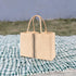 KAF Home Jute Market Tote Bag with Handles, Triple Stripe