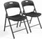 Bonnlo 2-Pack Black Plastic Folding Chairs, Portable Seat with Sturdy Steel Frame for