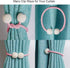 Pinowu Magnetic Curtain Tiebacks Clips, Window Holdbacks for Home Office, Classic Design (1 Pair, Pink)