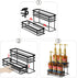 Coffee Syrup Rack Organizer - 2-Tier Stand for 6 Bottles Storage on Kitchen Countertop (Black)