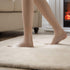 Ashler Ultra Soft Faux Rabbit Fur Rug, 3 x 3 Feet Round, Beige, Machine Washable Nursery Decor