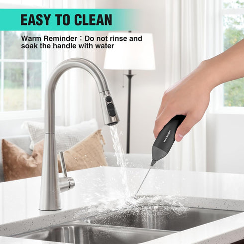 HAUSHOF Powerful Rechargeable Milk Frother, Handheld USB Type-C Electric Foam Maker for Coffee