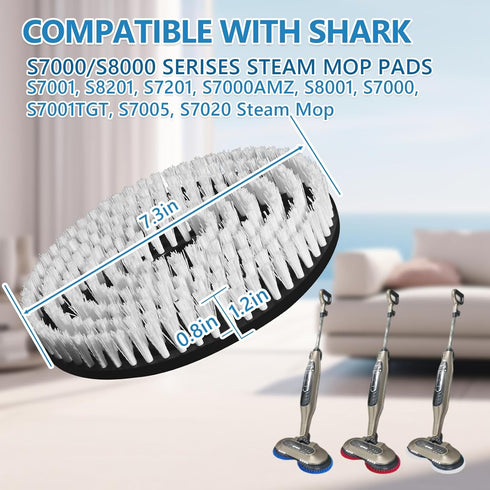 Dnxbzfb 4 Pack S7001 S8201/S8001/S7201/S7000 (2 2 Upgraded Steam Mop Replacement Brush Pads, Compatible with Shark