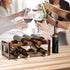 Bamboo Wine Rack, 2-Tier Free Standing Holder for 8 Bottles, Countertop Storage Shelf for Kitchen and Dining Room