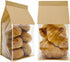 BIUBIU 50ct 5.1x4.3x11inch Thicker Paper Bread Bags for Homemade with Window & Tin