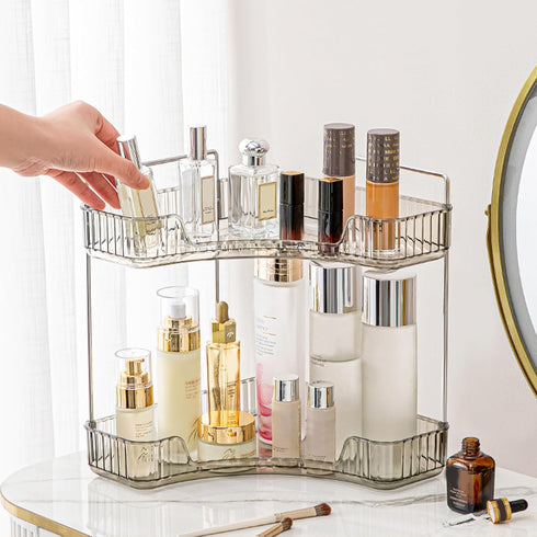 Aveniee Corner Bathroom Counter Organizer, Bathroom Countertop Shelf Makeup Organizer for Vanity