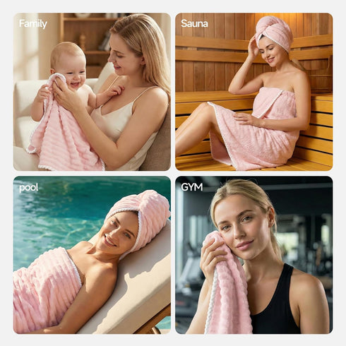Sets 8-Piece, 35x70 14x30 12x12 Set REDKISS Soft Bath Towel Microfiber Quick Dry & Absorbent, in Large Bath Sheet
