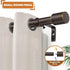 TONIAL Curtain Rod 32 to 58 Inch(2.6-4.8ft), Adjustable Splicing Window Curtain Rods, 3/4 Drapery Rods for Windows 20 to 53 Inch(1.7-4.4ft), Decorative Single Rod with Modern Cap Finial, Bronze