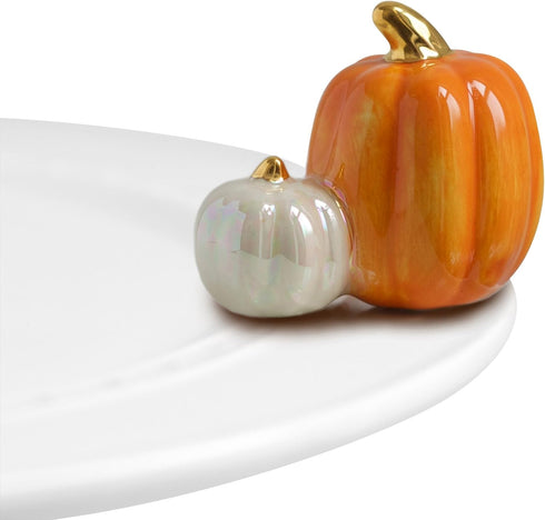 Nora Fleming Double Pumpkin - Hand-Painted Ceramic Halloween and Thanksgiving Decor for Home and Office