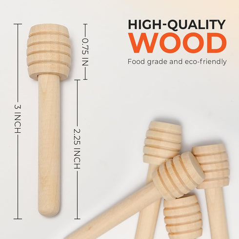 Gloriec 40 3 Inch Pcs Honey Dipper Sticks - Wooden Honey Dipper- Mini Wooden Honeycomb Sticks, Honey Stirrer Stick