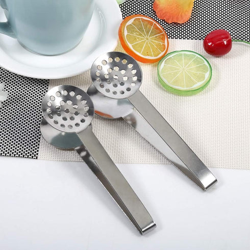2 Pack Stainless Steel Tea Bag Squeezer Tongs, Strainer Grip