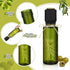 Reallnaive 4 oz Green,20 Mini Glass Olive Oil Bottles Empty Sauce Condiment Bottles with Dropper Inserts and Sticker