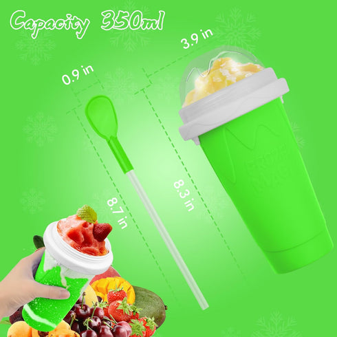 Slushie Maker Cup, Quick Frozen Smoothies Cup for Homemade Milk Shake and Ice Cream, Green