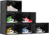 KEFA XL Shoe Storage Box Organizer, 6 Pack Clear Plastic Stackable Shoe Boxes for US 13 (Side 6 PACK BLACK)