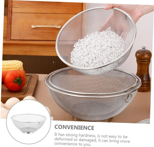 Stainless Steel Rice Basket Noodle Strainer, Large Strainer Washing Machine Filter, Vegetable Washing Basket, Fruits