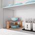 2-Tier Countertop, Bamboo Corner Shelf for Kitchen or Bathroom Cabinet, Cupboard Storage and Organizer, Natural Wood