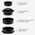4 1 6.69" Set POLIGO Smash Burger Press Kit - in Hamburger Patty Storage Containers, Cast Iron Smash Bacon Press - Non
